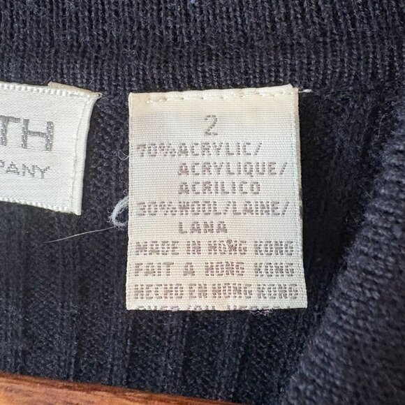 VTG 90s Liz Claiborne Wool Blend Midi Sweater Dress Ribbed Knit Long Sleeve L - Picture 12 of 13